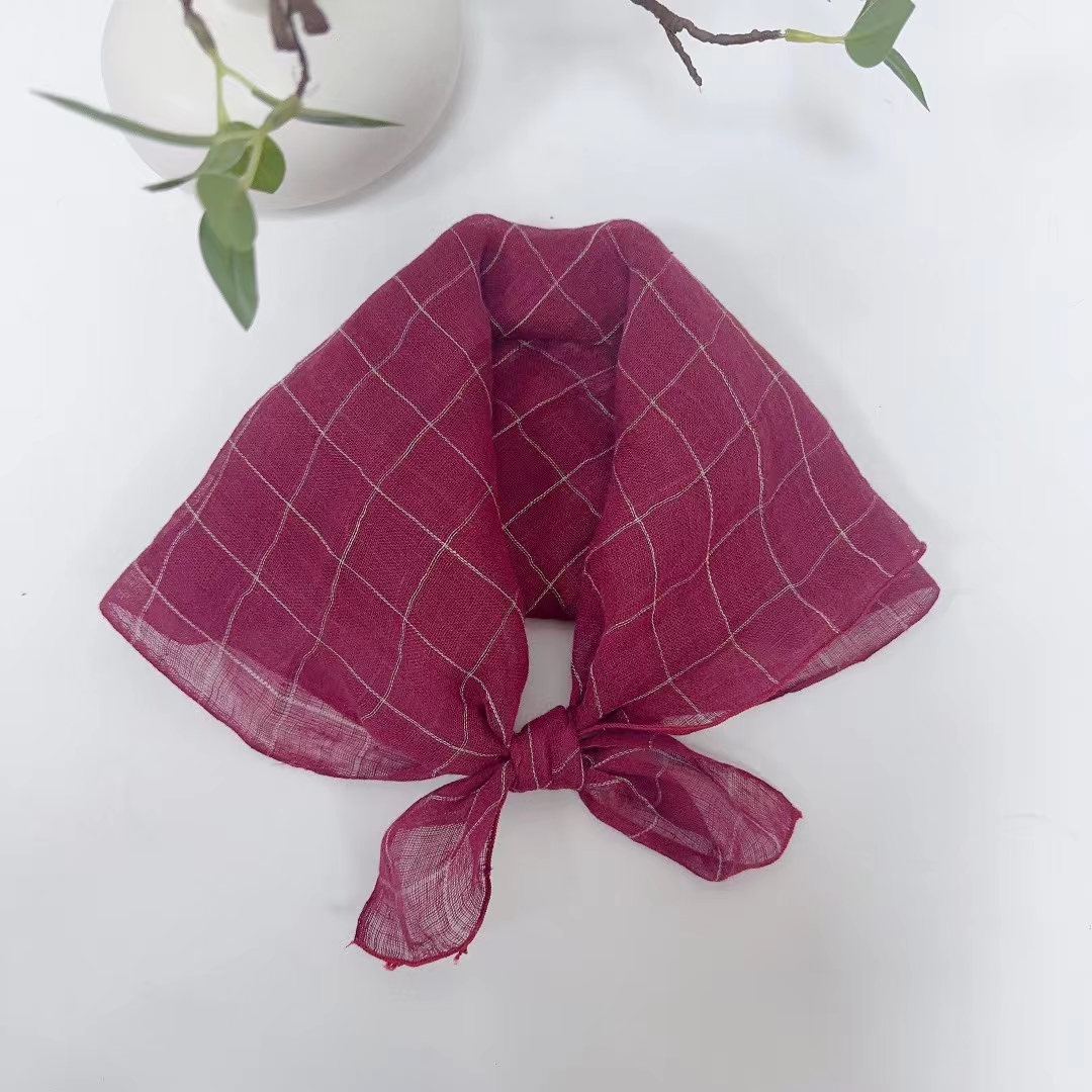 Export scarf wholesale, e-commerce live streaming, supply chain, 24 new styles of linen square scarves, thin style pic 3