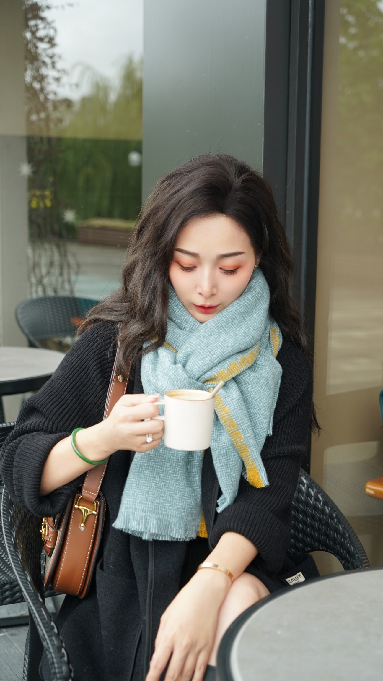 Cross-border scarf wholesale e-commerce, new 40-loop yarn series, frame and hidden grid, live streaming supply chain supply pic 4