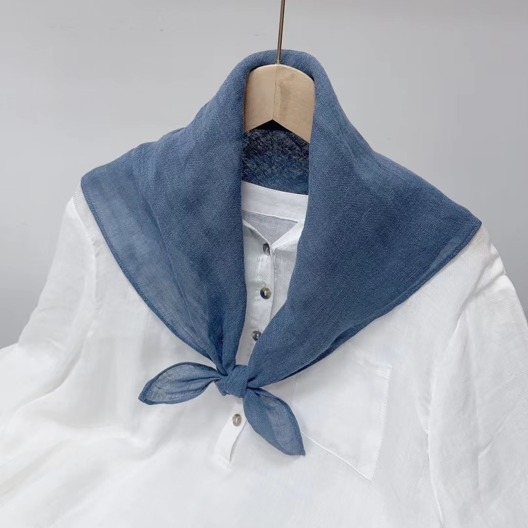 Export scarf wholesale, e-commerce live streaming, supply chain, 24 new styles of linen square scarves, thin style pic 9