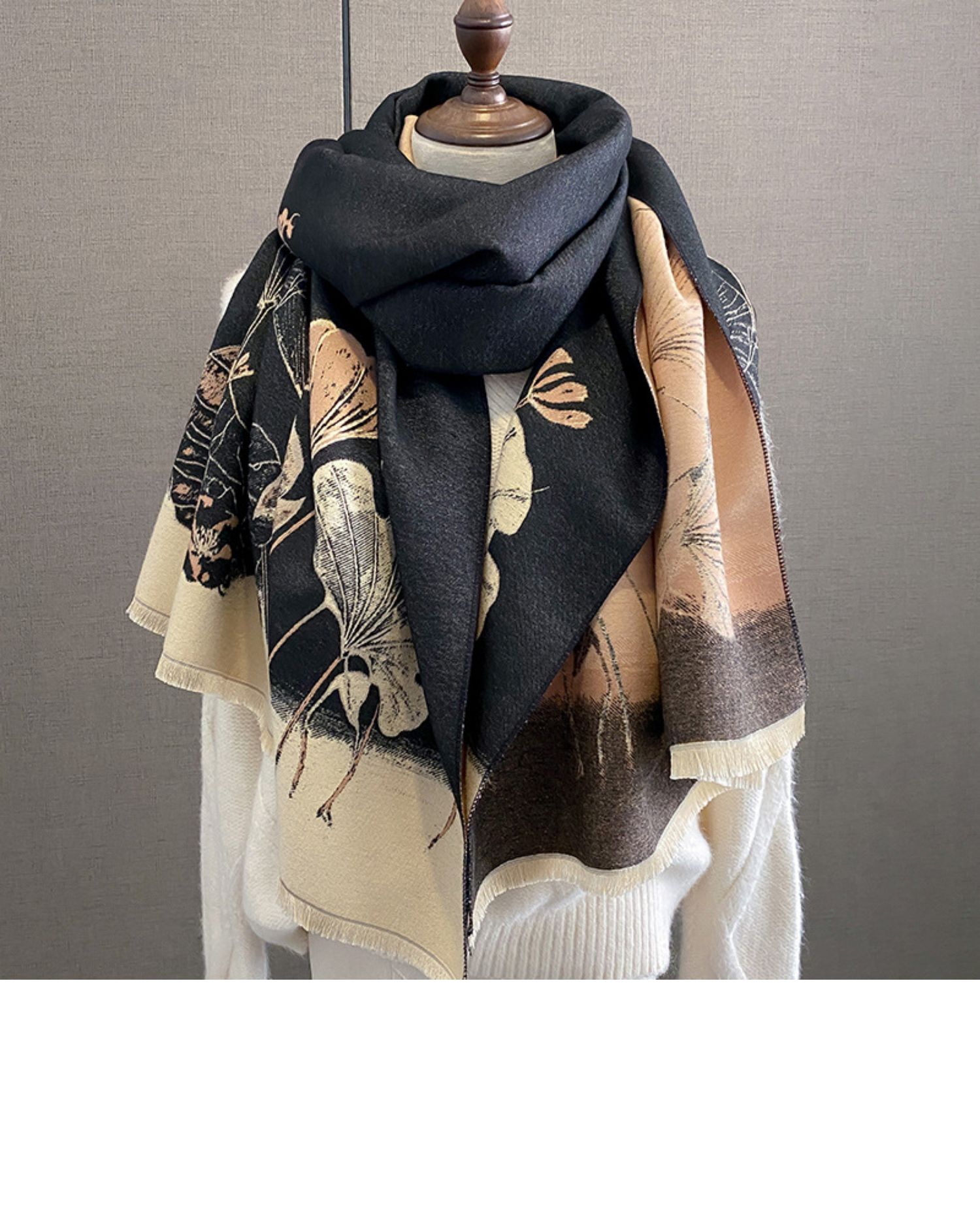 Cross-border scarf wholesale e-commerce live streaming supply chain 27 premium high-speed jacquard series lotus flower in stock pic 5