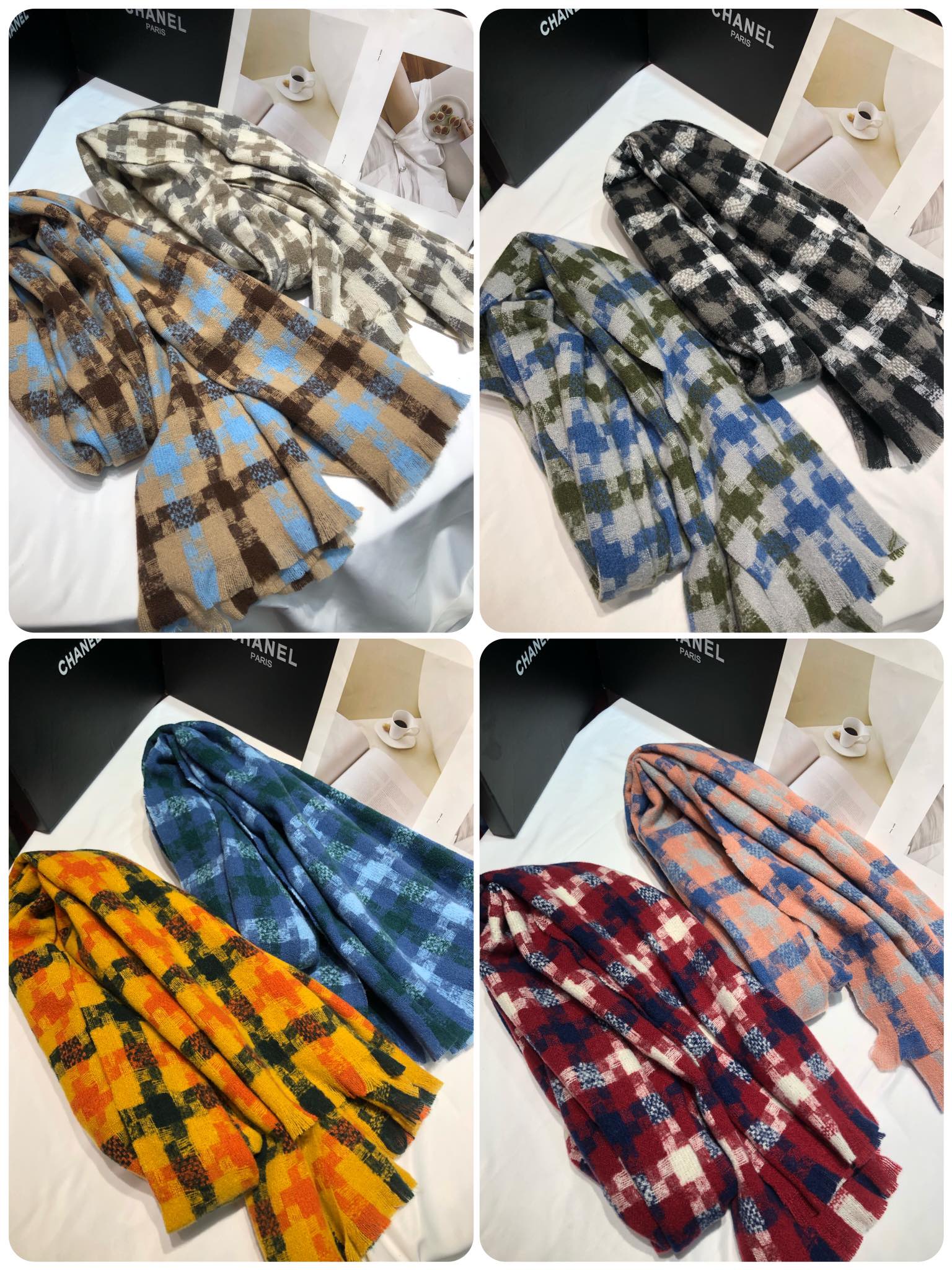 Cross-border scarf wholesale e-commerce live-streaming supply chain supply 40 woven windmill check scarves pic 5