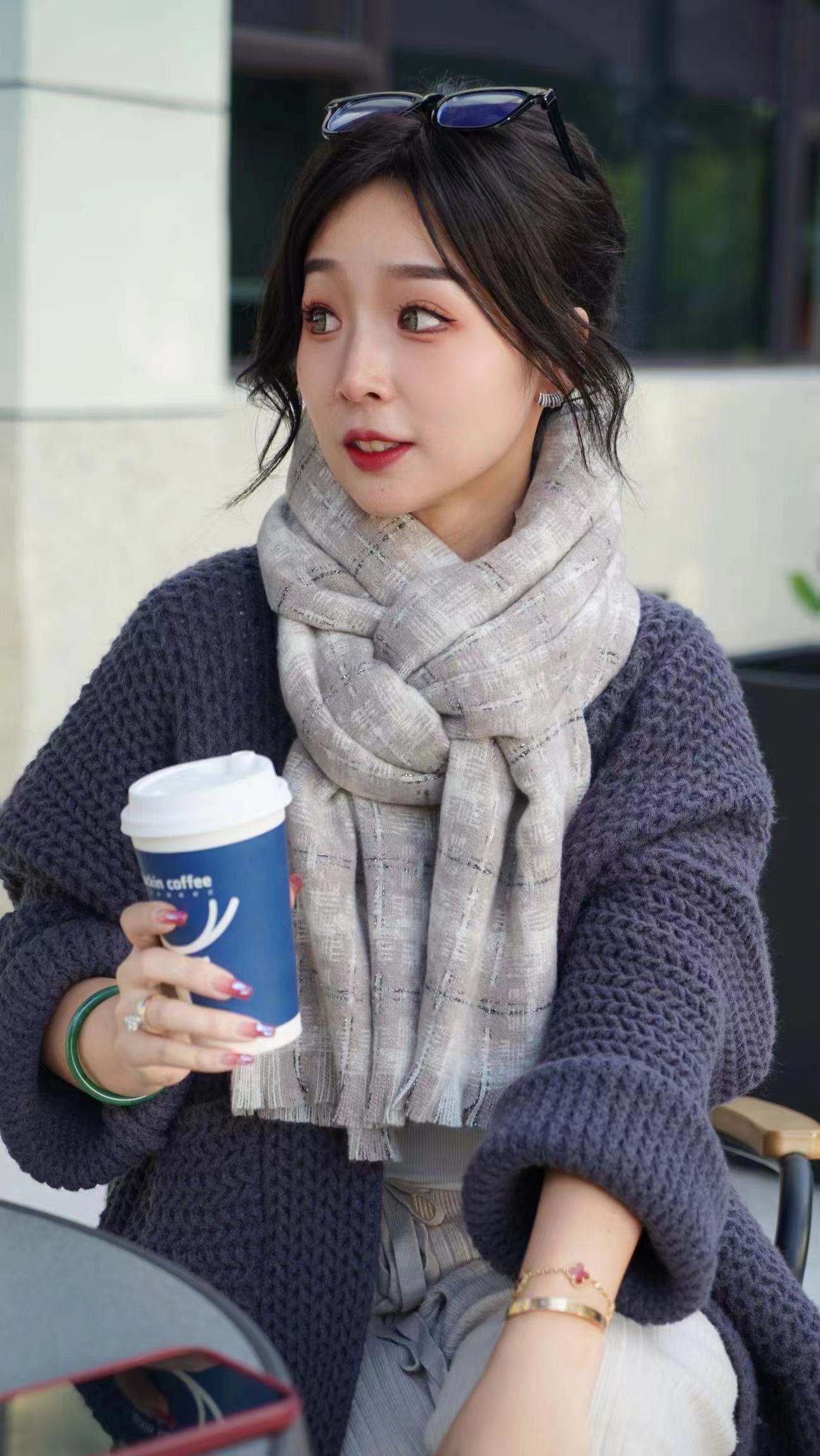 Cross-border scarf wholesale, new 40-loop yarn series, dreamy country style, e-commerce live streaming supply chain pic 4