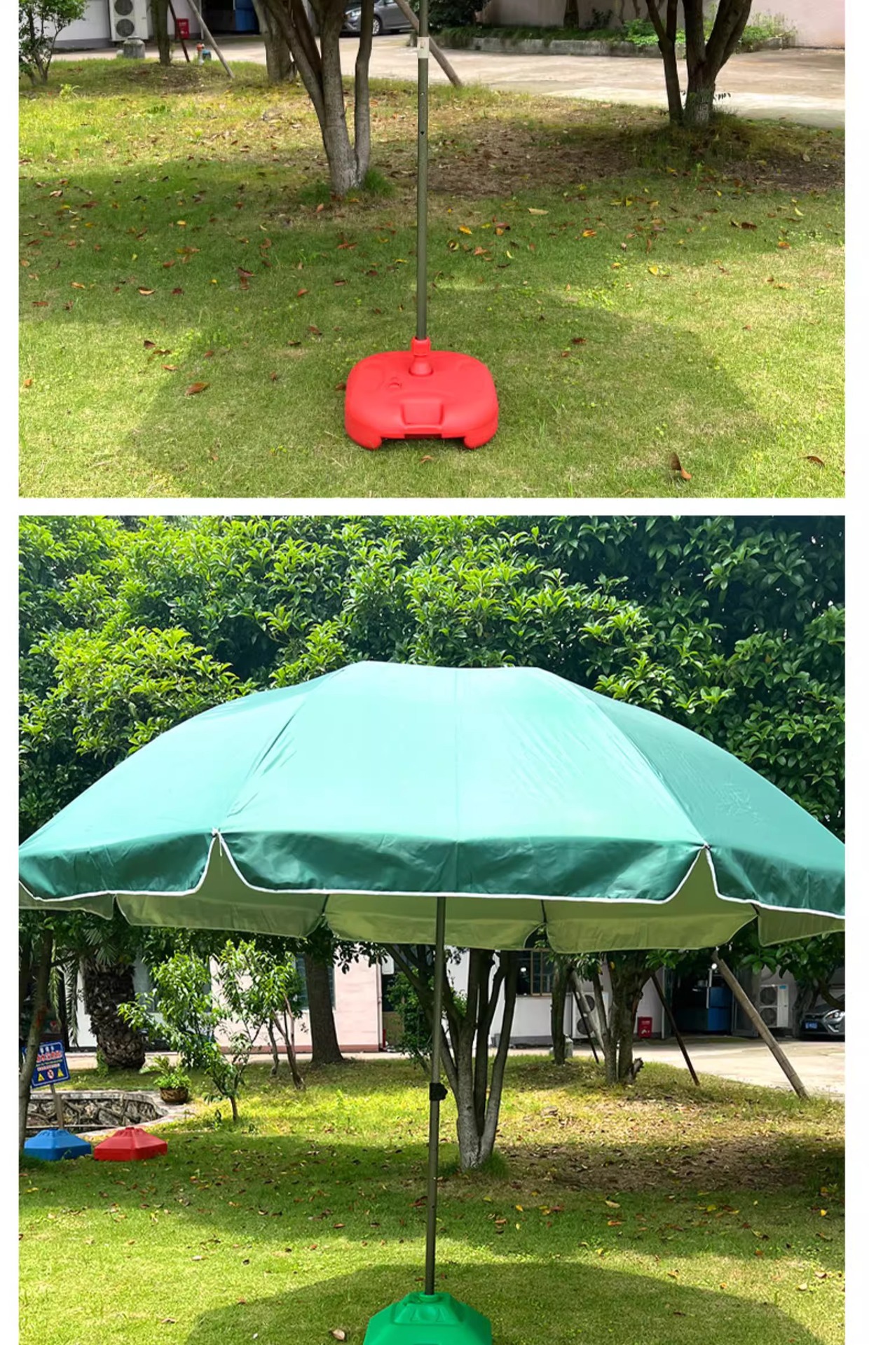 户外遮阳伞底座摆摊大雨伞塑料水桶底座固定可注水注沙30L大容量详情12