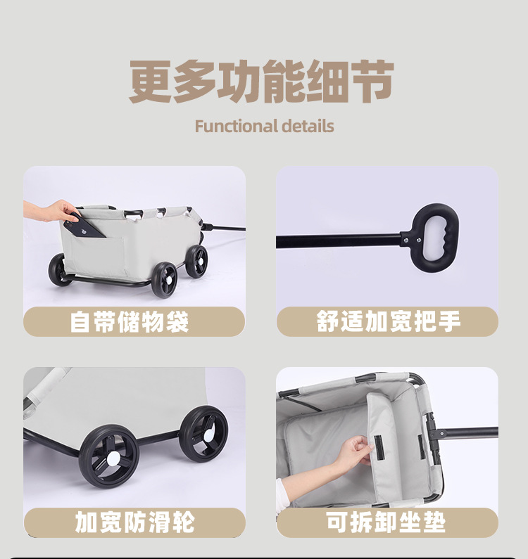 小型宠物猫狗推车儿童宝宝过家家玩具小拉车手推车外出宠物车狗车详情12