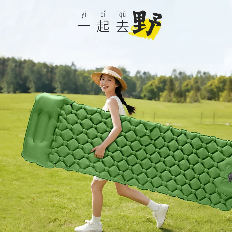 Cross-border direct supply of automatic inflatable mattresses, outdoor camping tent sleeping pads, portable air mattresses for foot use, single and double person sleeping pads pic 3