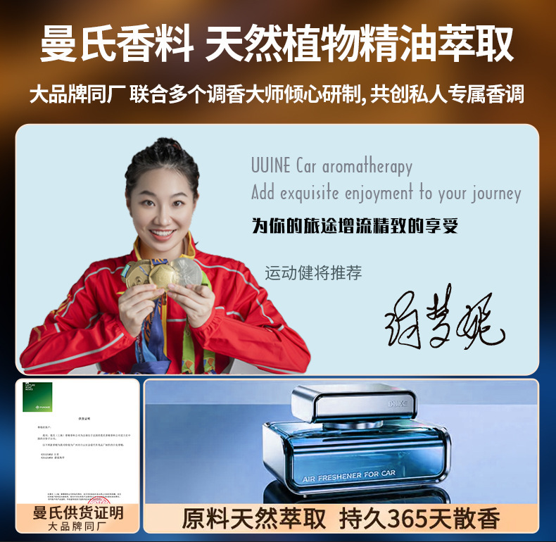创意商务款车载香水汽车香水座车用香薰摆件车内饰品持久淡香古龙详情1