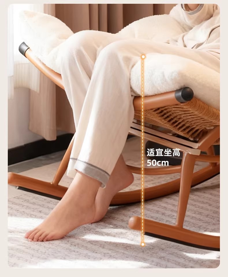 跨境专供揽月摇椅躺椅大人花园阳台家用休闲椅藤椅户外庭院椅藤编详情12