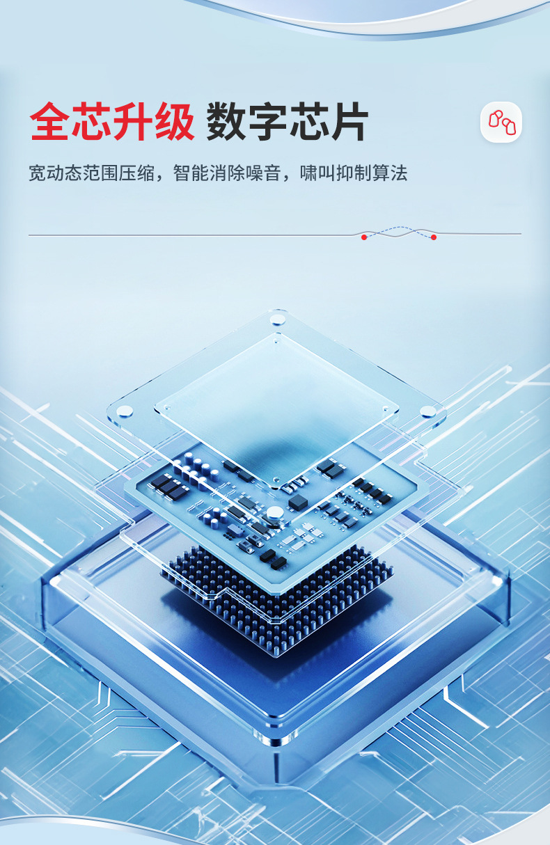 A17数字助听器入耳内式智能降噪清晰防啸叫超长待机老人供出口详情2