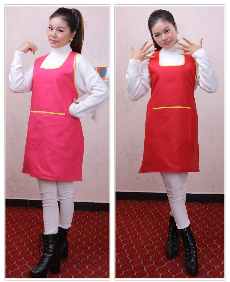 广告无袖围裙礼品批发定做广告印logo防油防污无袖男女工作服务员详情10