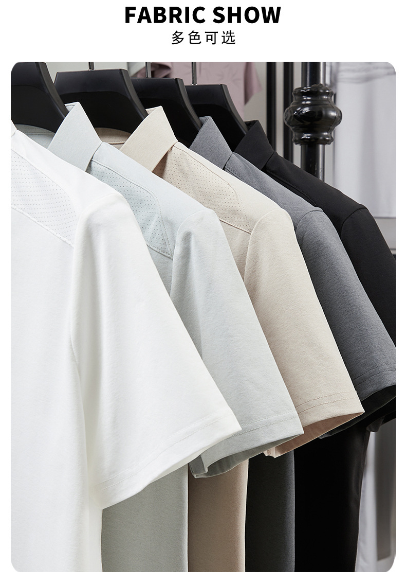Verano hombre manga corta cuello solapa POLO casual hombre blusas cuatro cierres y botones patchwork camisetas hombre stock pic 2