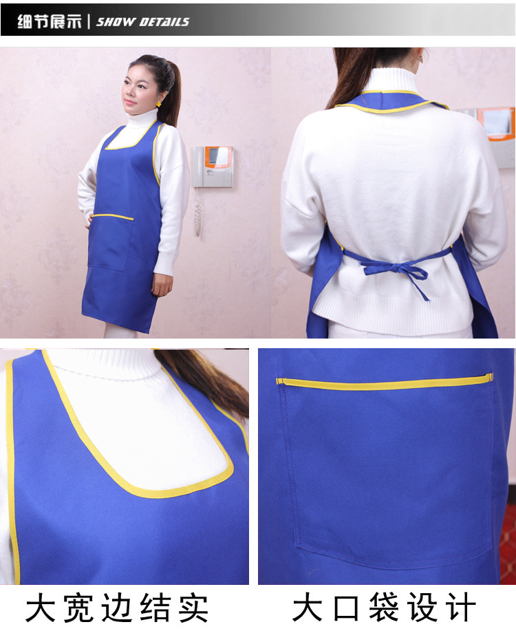 广告无袖围裙礼品批发定做广告印logo防油防污无袖男女工作服务员详情4