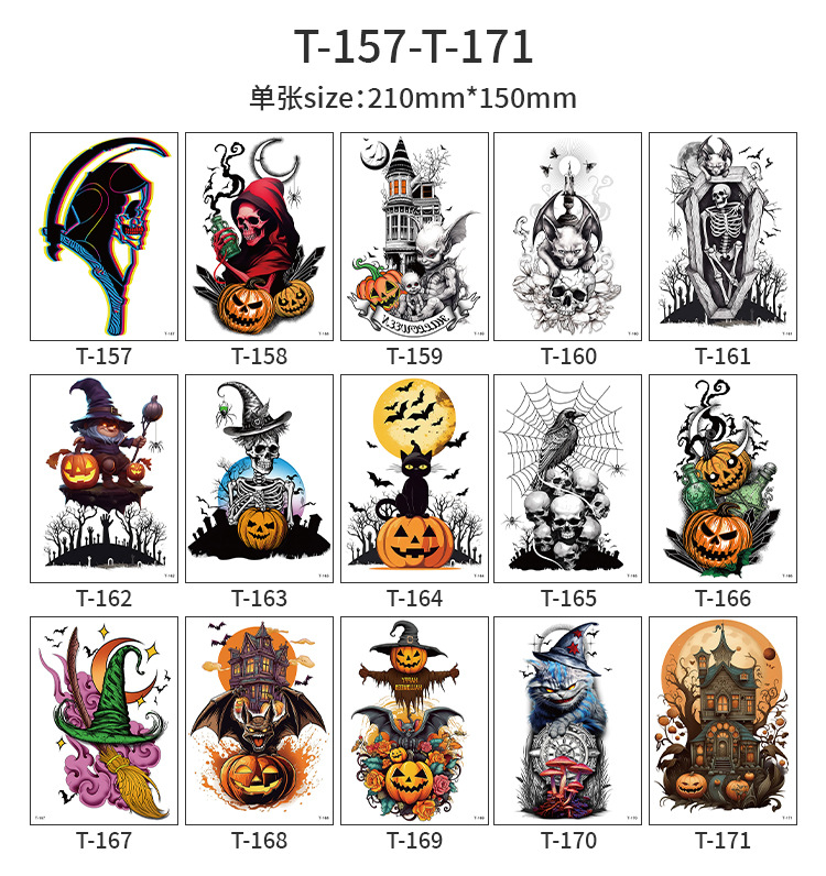 跨境万圣节仿真伤疤纹身贴万圣节派对道具贴纸合集tattoo sticker详情19