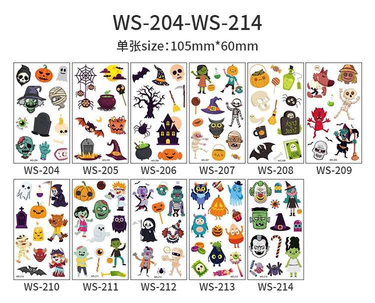 跨境万圣节仿真伤疤纹身贴万圣节派对道具贴纸合集tattoo sticker详情4