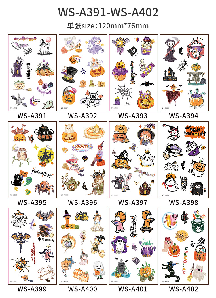 跨境万圣节仿真伤疤纹身贴万圣节派对道具贴纸合集tattoo sticker详情25