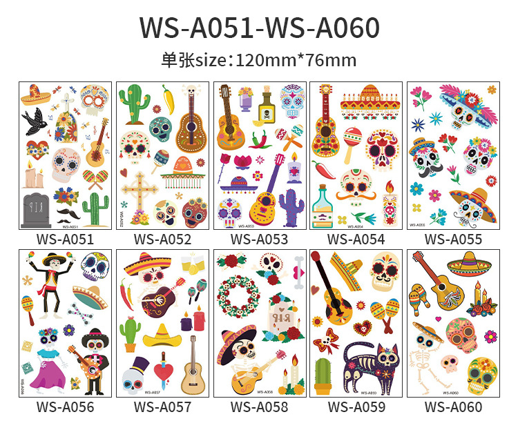 跨境万圣节仿真伤疤纹身贴万圣节派对道具贴纸合集tattoo sticker详情9