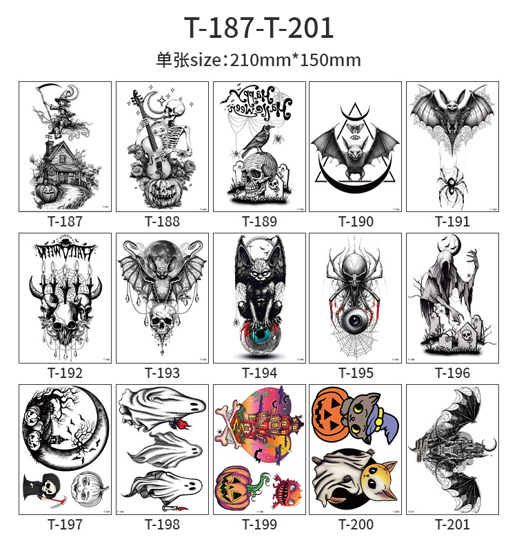 跨境万圣节仿真伤疤纹身贴万圣节派对道具贴纸合集tattoo sticker详情21