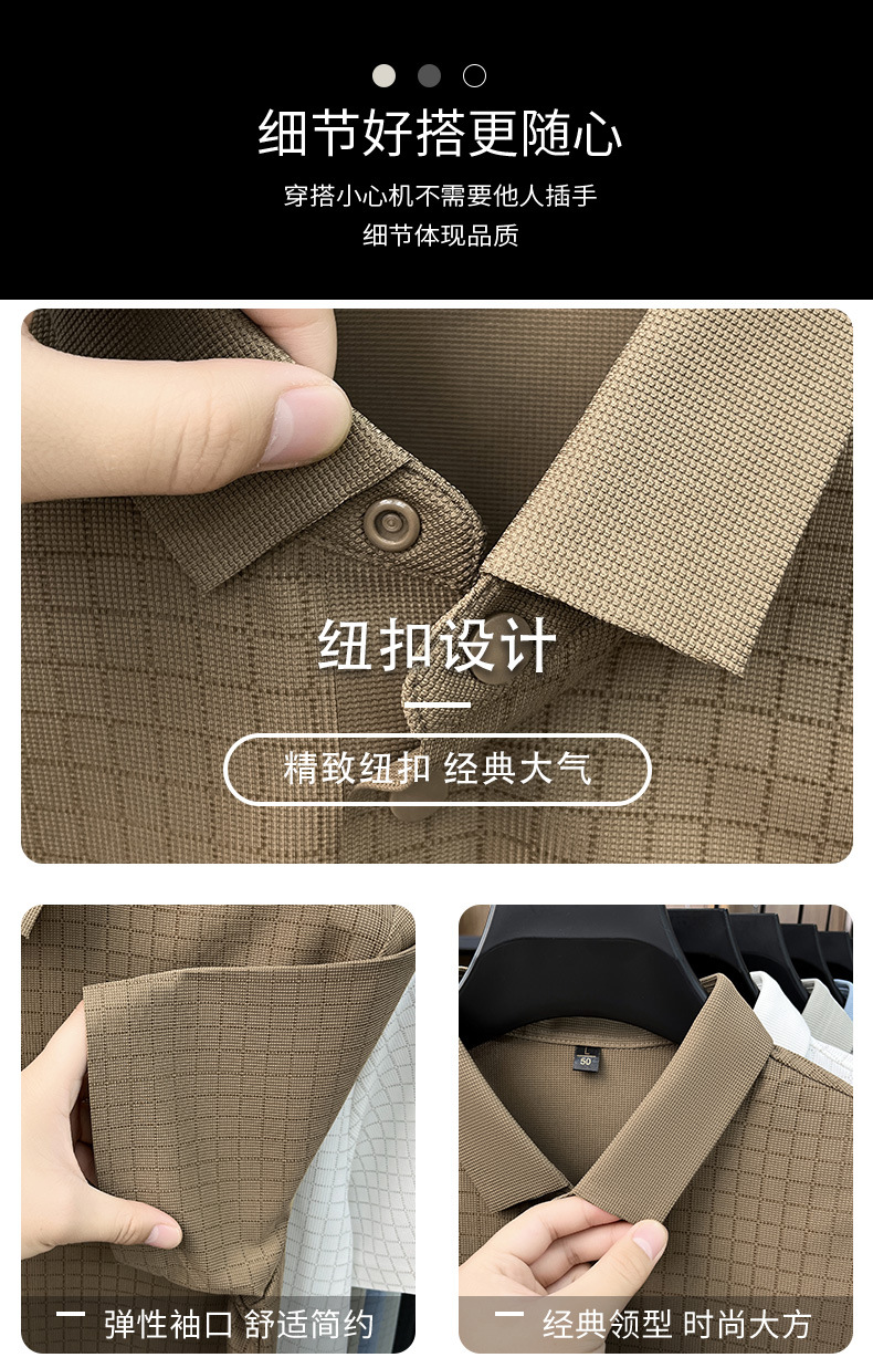 Media y tercera edad hombre sin marcas camiseta manga corta casual fashion solapa manga media top plaid polo daddy summer pic 7