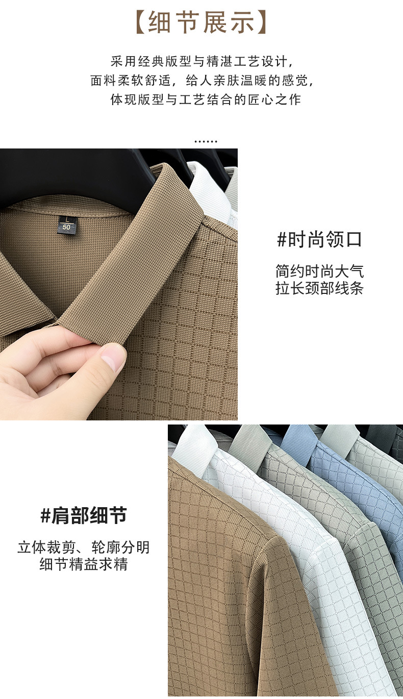Media y tercera edad hombre sin marcas camiseta manga corta casual fashion solapa manga media top plaid polo daddy summer pic 10