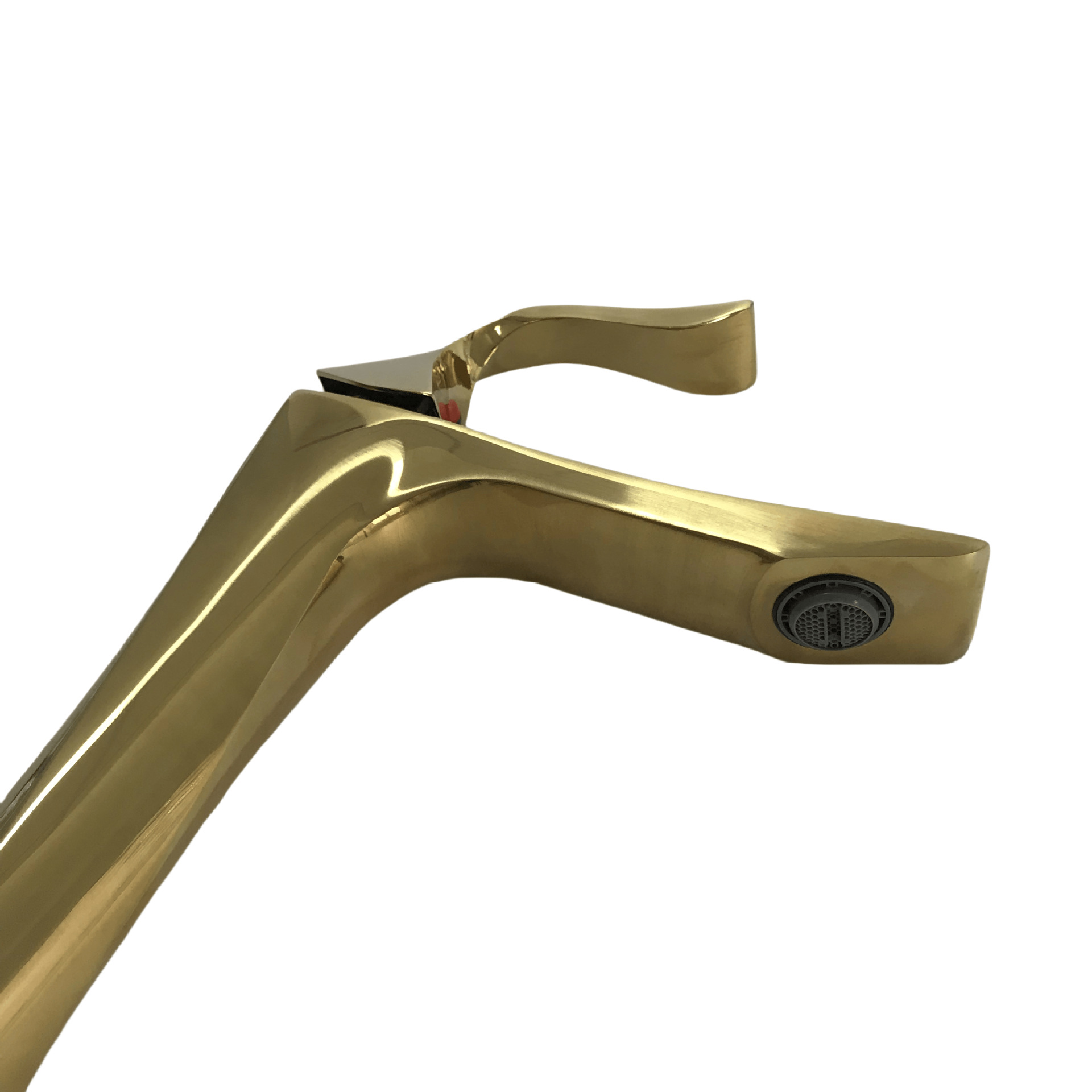 金色加高混水台下洗脸盆水龙头钛金麻花高款单孔冷热面盆水龙头详情6