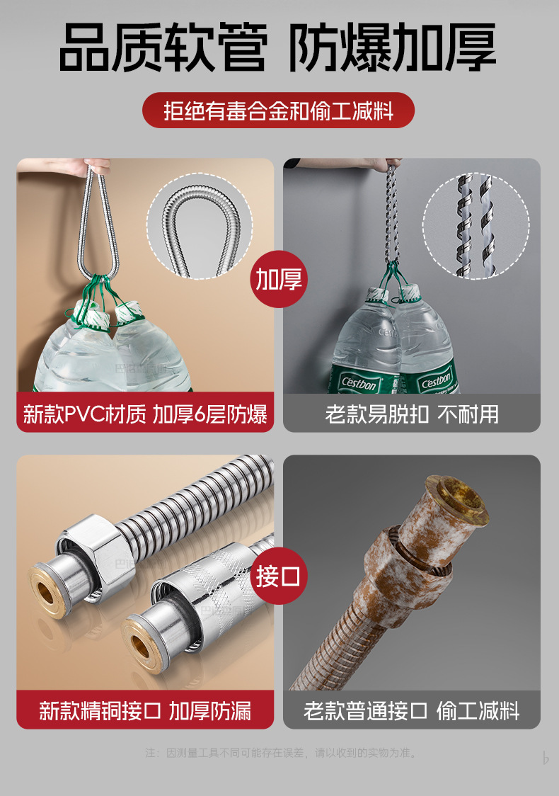 全铜简易花洒套装无顶喷家用浴室洗澡水龙头分体式淋浴花晒三件套详情10