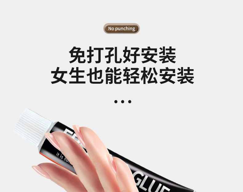 枪灰毛巾架卫生间免打孔浴巾置物架浴室厕所壁挂式太空铝收纳挂杆详情29