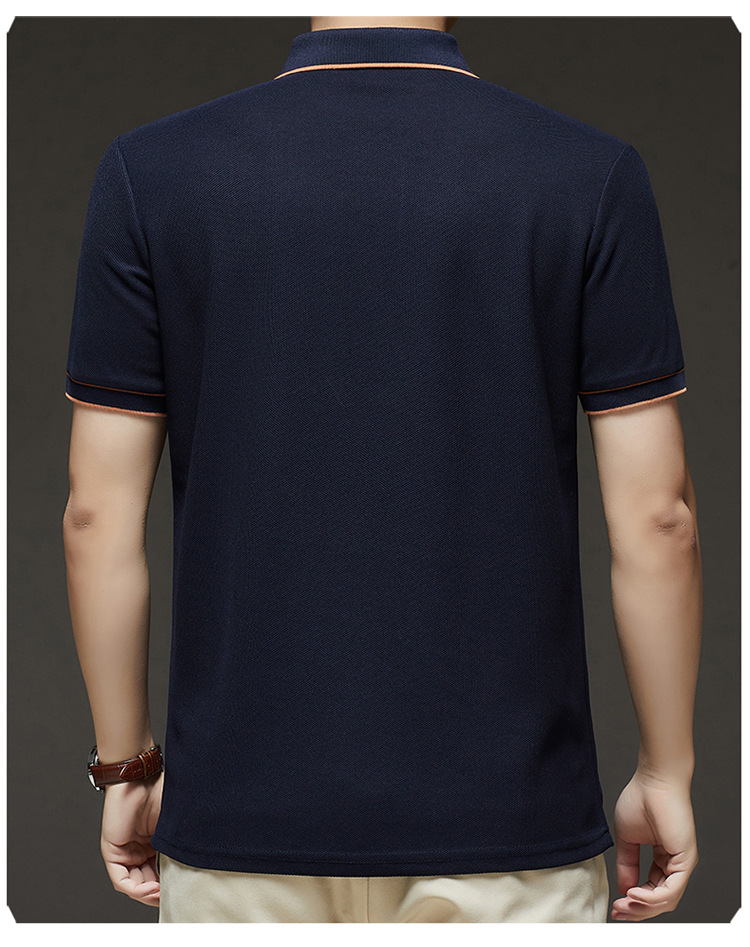 Hombre media cremallera manga corta camiseta verano 2025 nuevo hombre joven negocios casual simple transpirable sensación fresca camiseta pic 28