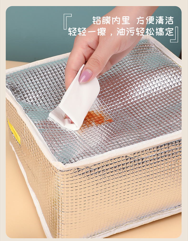 亚马逊热销卡通便当包大容量铝箔保温冰包户外野餐保温饭盒袋批发详情12