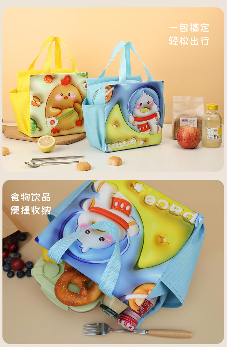 亚马逊热销卡通便当包大容量铝箔保温冰包户外野餐保温饭盒袋批发详情10