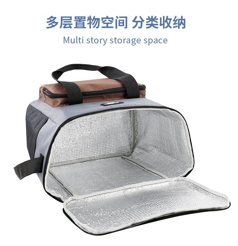 新款方形保温袋跨境热销简约午餐包铝箔加厚牛津布户外冰包保温包详情13