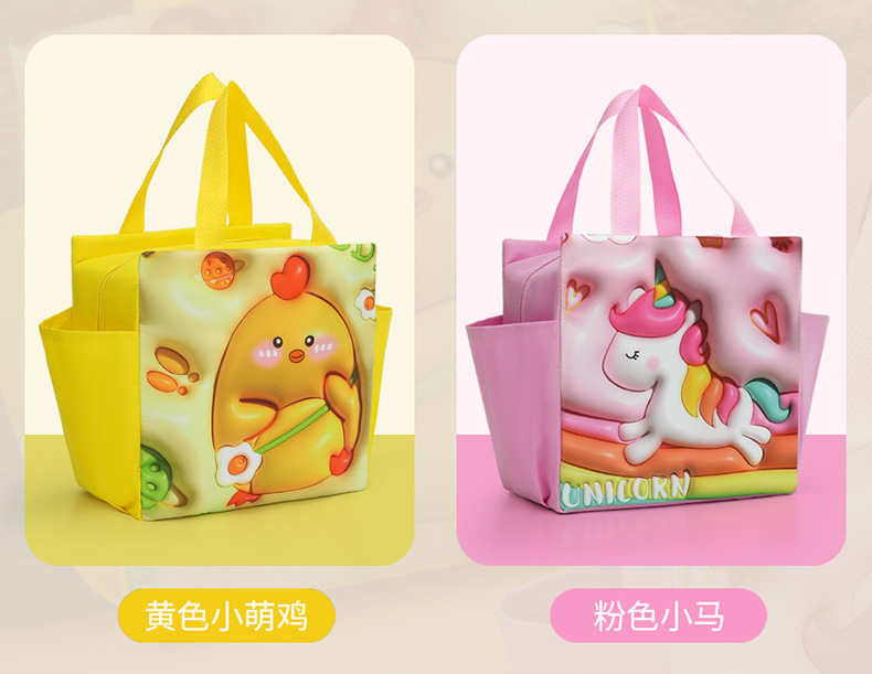 亚马逊热销卡通便当包大容量铝箔保温冰包户外野餐保温饭盒袋批发详情5