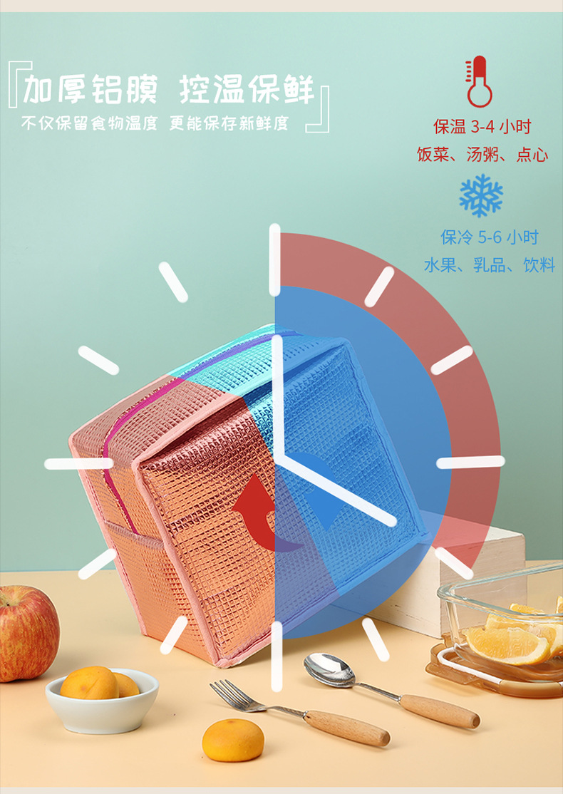 亚马逊热销卡通便当包大容量铝箔保温冰包户外野餐保温饭盒袋批发详情9