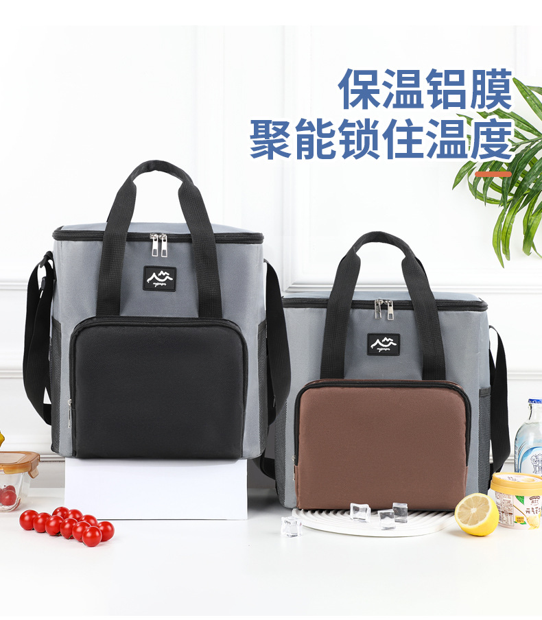 新款方形保温袋跨境热销简约午餐包铝箔加厚牛津布户外冰包保温包详情15