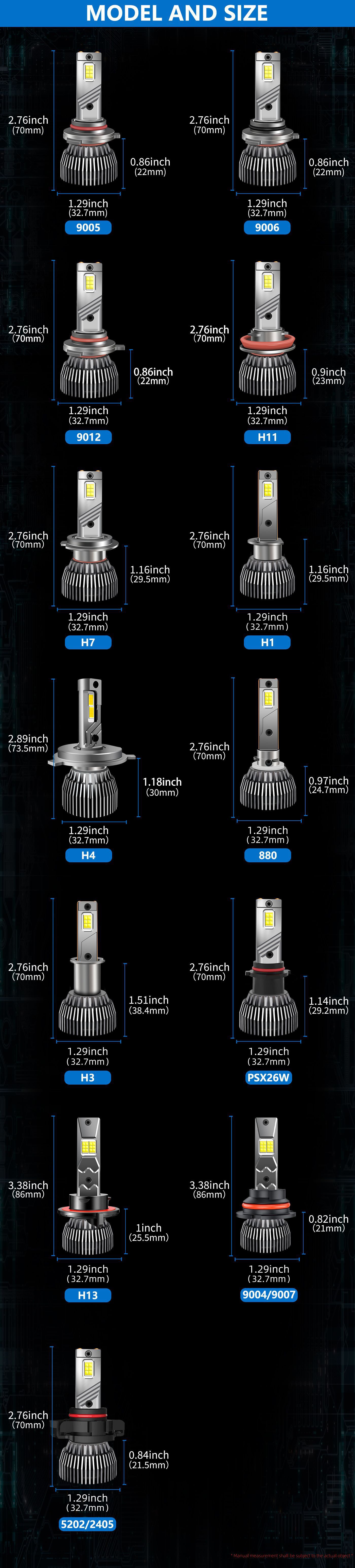 汽车配件 汽车led大灯9-80V车灯泡H7H1H4H11 3570雾灯H13汽车灯详情2