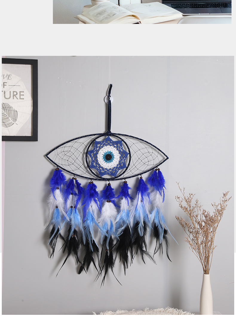 Cross-border best-selling Devil's Eye Home decoration Dreamcatcher, wall decoration, hanging decoration, room decoration Dreamcatcher pic 11