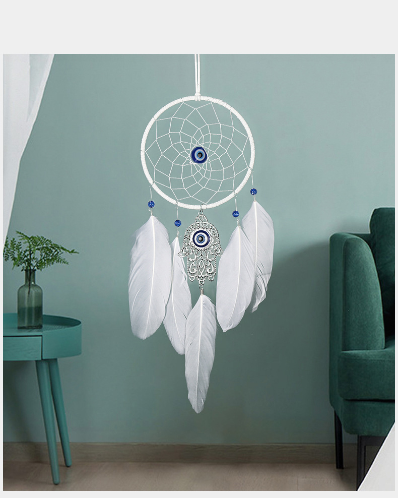 Devil's Eye Palm Pendant, Dreamcatcher, room decoration, hand-woven creative birthday gift pic 13