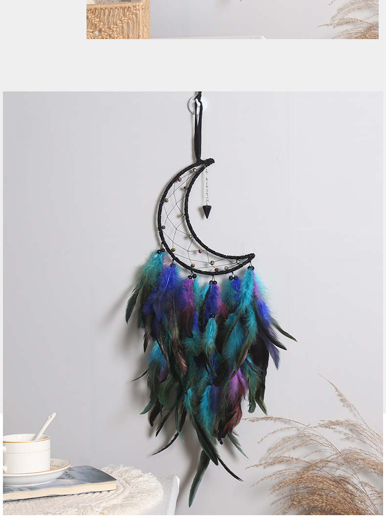 Factory direct sales of starry sky crescent pendants, home dreamcatcher, wall decorations, wall hangings, wall decorations, room wall decorations, dreamcatcher pic 11