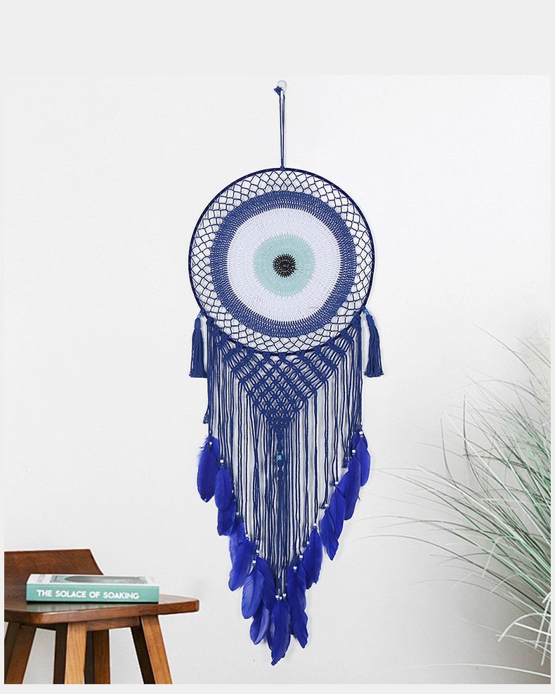 Nordic-style Devil's Eye tassel tapestry, home living room decoration, wall decoration, cross-border best-selling dream catcher wall hanging pic 13