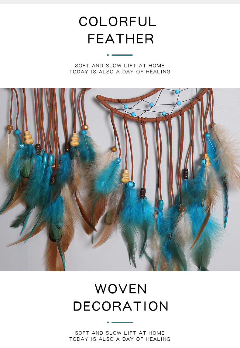 Moon and star dreamcatcher, turquoise pendant, dreamcatcher, wall decoration, wall hanging, wall decoration, room wall decoration, dreamcatcher pic 5