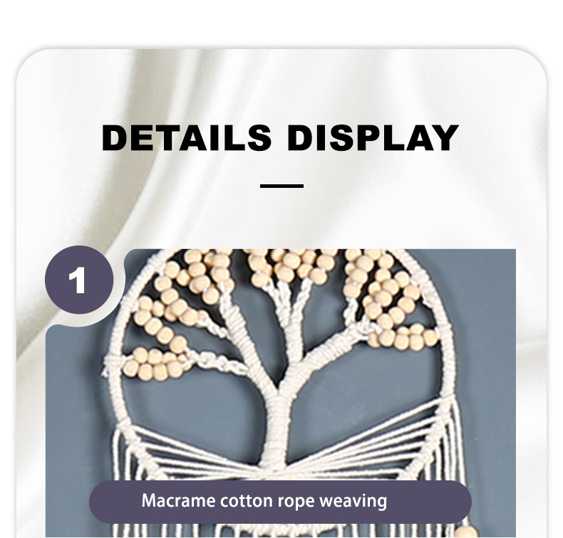 Bohemian-style dreamcatcher home decoration pendant, Indian life tree feather tassel handcrafted decorative item pic 8