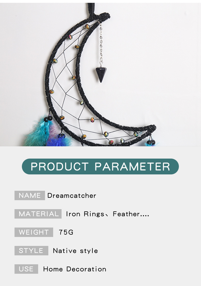 Factory direct sales of starry sky crescent pendants, home dreamcatcher, wall decorations, wall hangings, wall decorations, room wall decorations, dreamcatcher pic 6