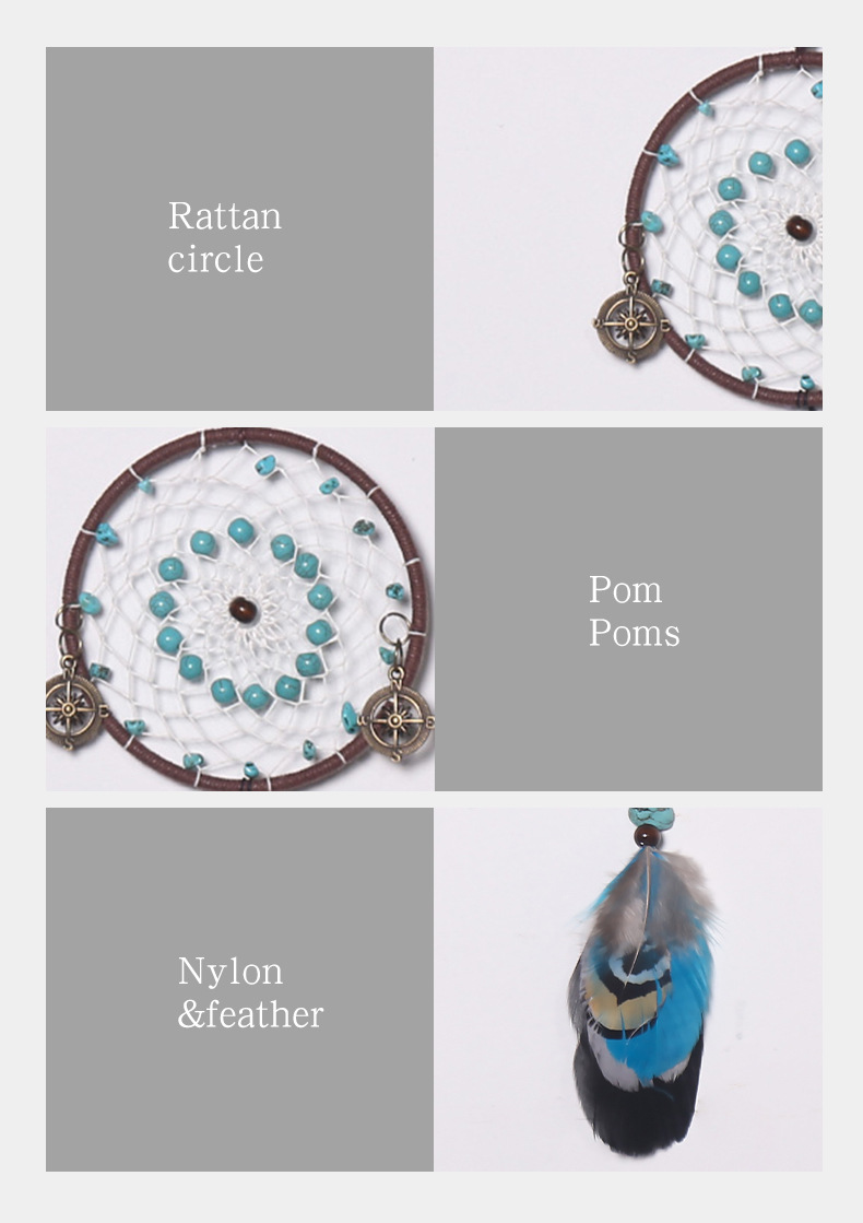 Retro creative dreamcatcher car pendant, wind chime dreamcatcher home decoration pendant, dreamcatcher pendant pic 7