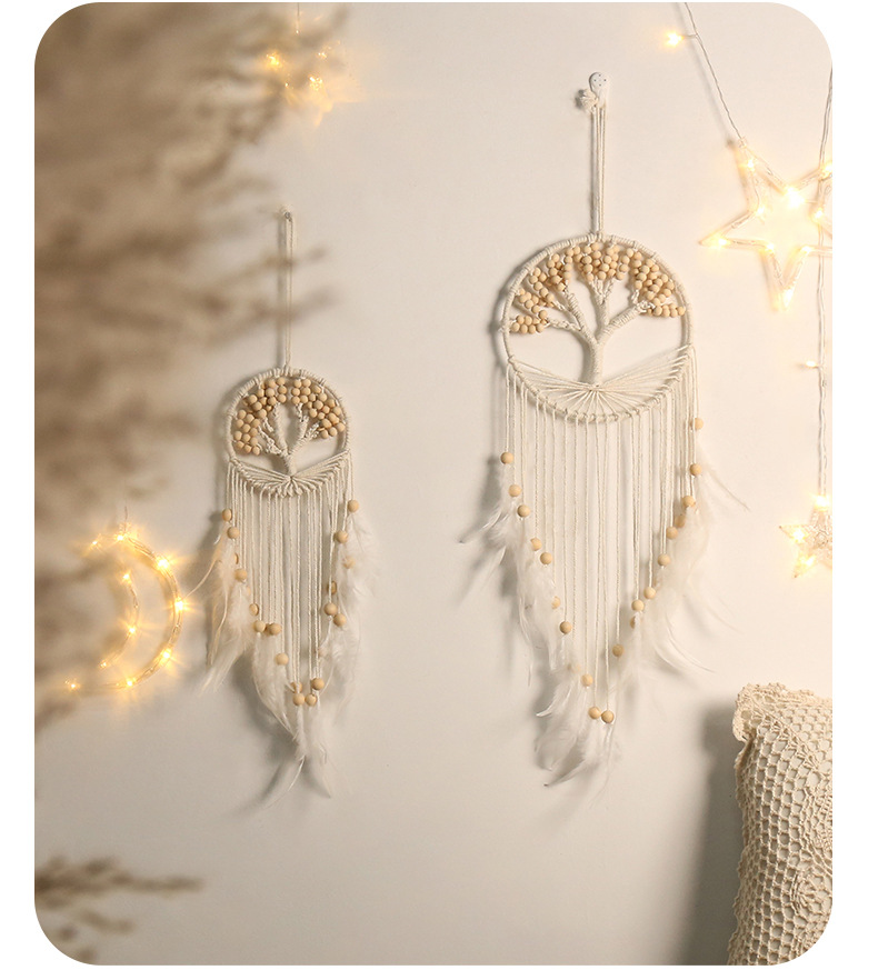 Bohemian-style dreamcatcher home decoration pendant, Indian life tree feather tassel handcrafted decorative item pic 5