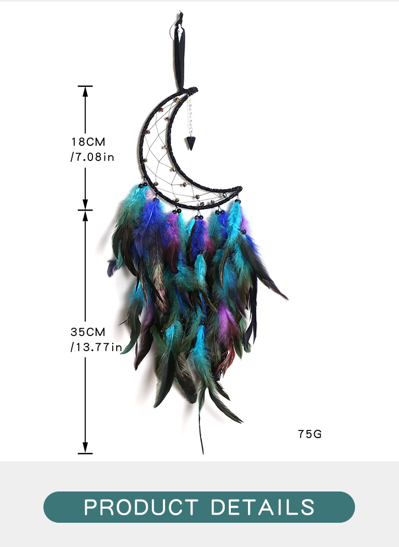 Factory direct sales of starry sky crescent pendants, home dreamcatcher, wall decorations, wall hangings, wall decorations, room wall decorations, dreamcatcher pic 7
