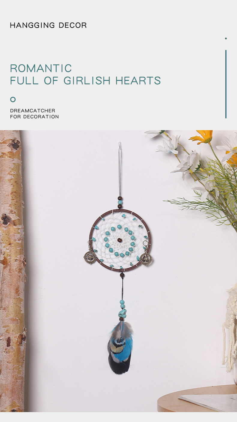 Retro creative dreamcatcher car pendant, wind chime dreamcatcher home decoration pendant, dreamcatcher pendant pic 1
