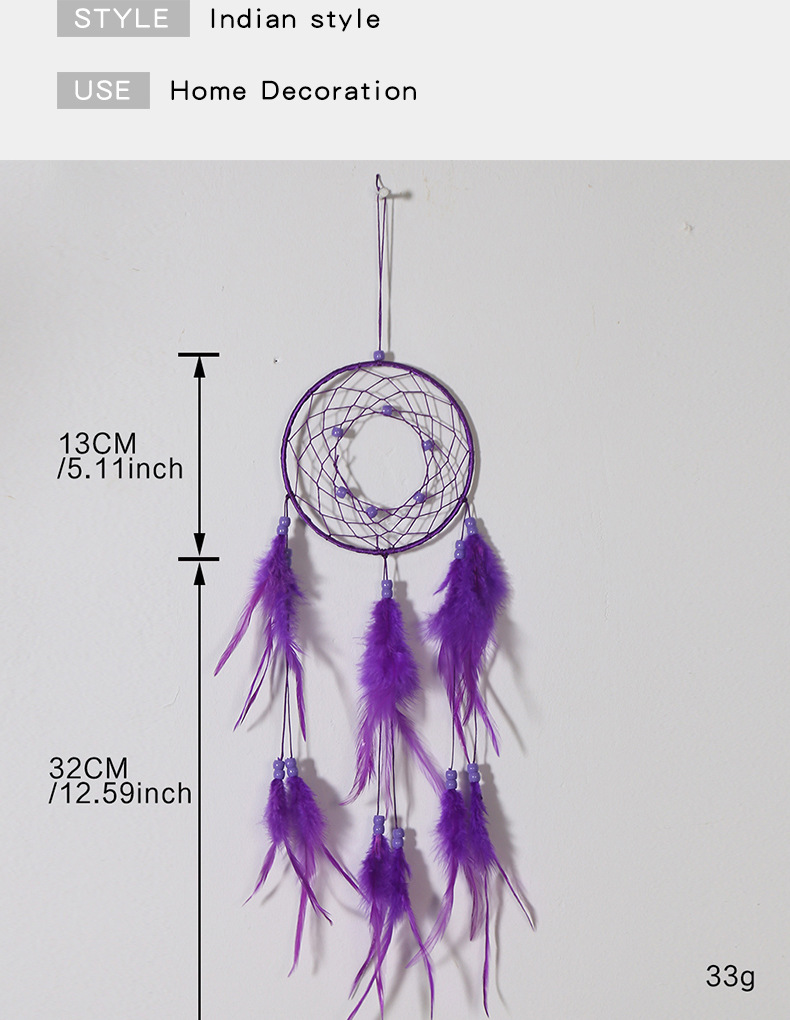 Creative feather dreamcatcher pendants, hand-woven pendants, dreamcatcher decorations and room ornaments are selling well across borders pic 6