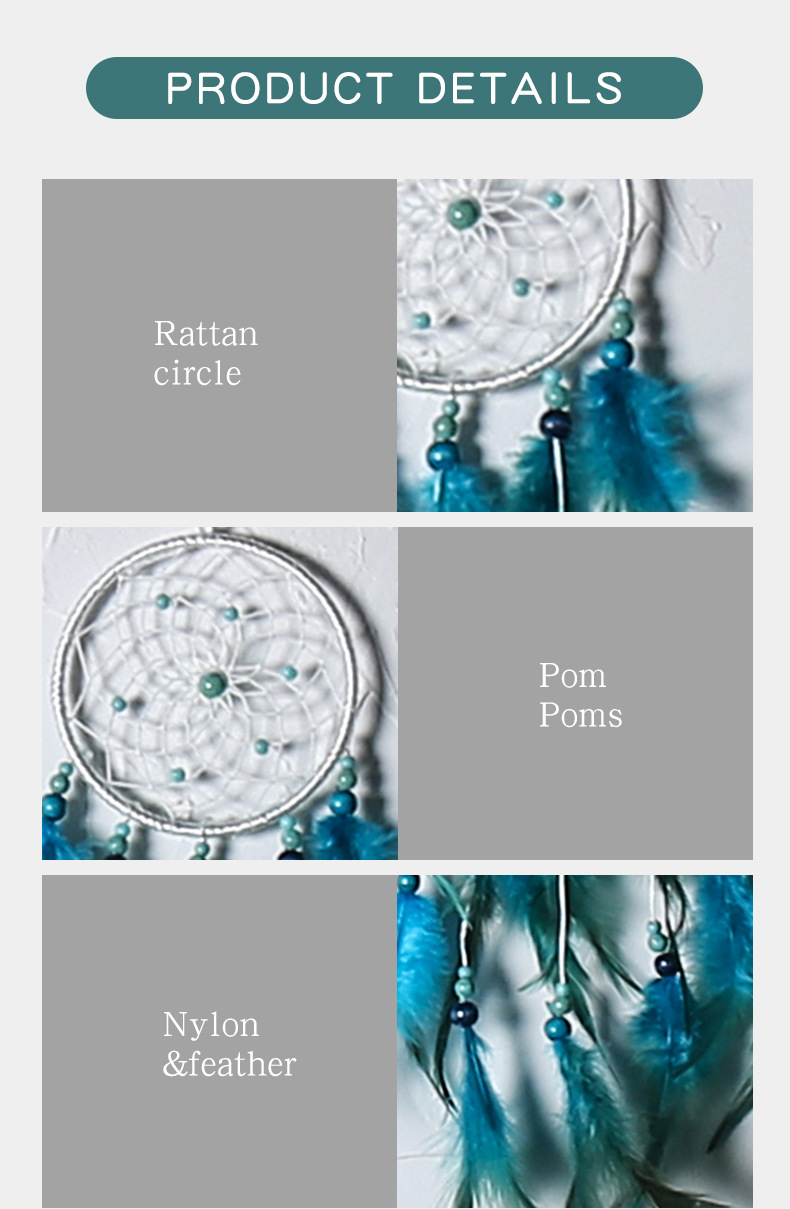 Indian retro decorative dreamcatcher pendants, hand-woven feather dreamcatcher ornaments, cross-border bestsellers. Dreamcatcher pic 8