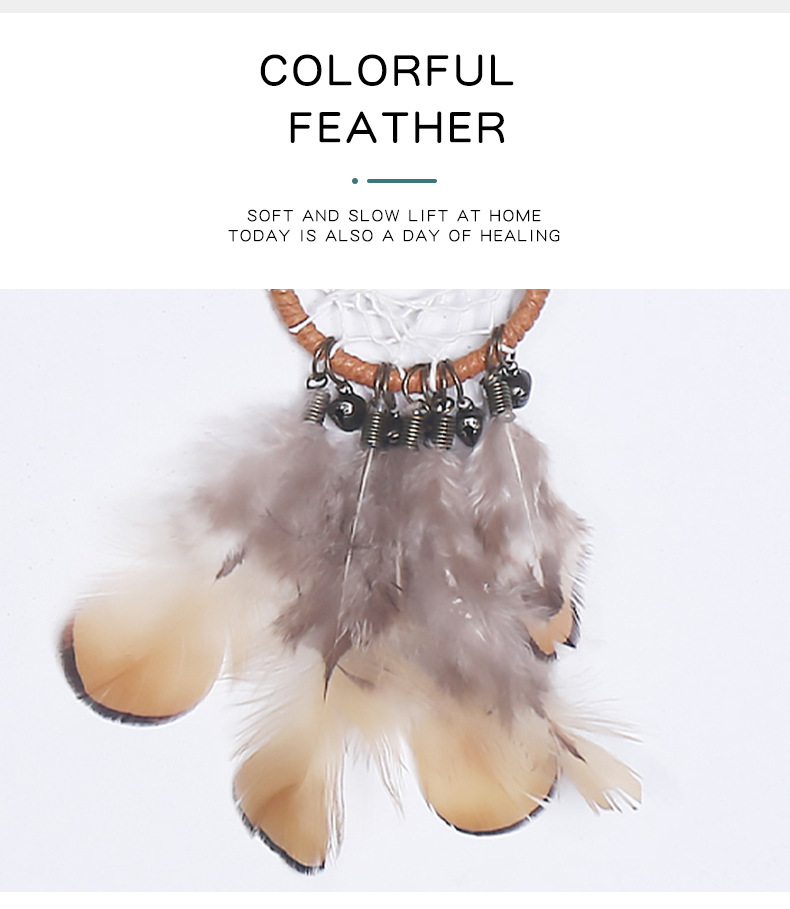 Retro-style car hanging piece, wind chime dream catcher, dream catcher pendant, bell feather dream catcher pendant pic 4