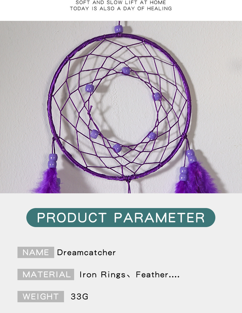 Creative feather dreamcatcher pendants, hand-woven pendants, dreamcatcher decorations and room ornaments are selling well across borders pic 5