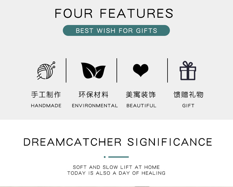 Retro-style car hanging piece, wind chime dream catcher, dream catcher pendant, bell feather dream catcher pendant pic 2