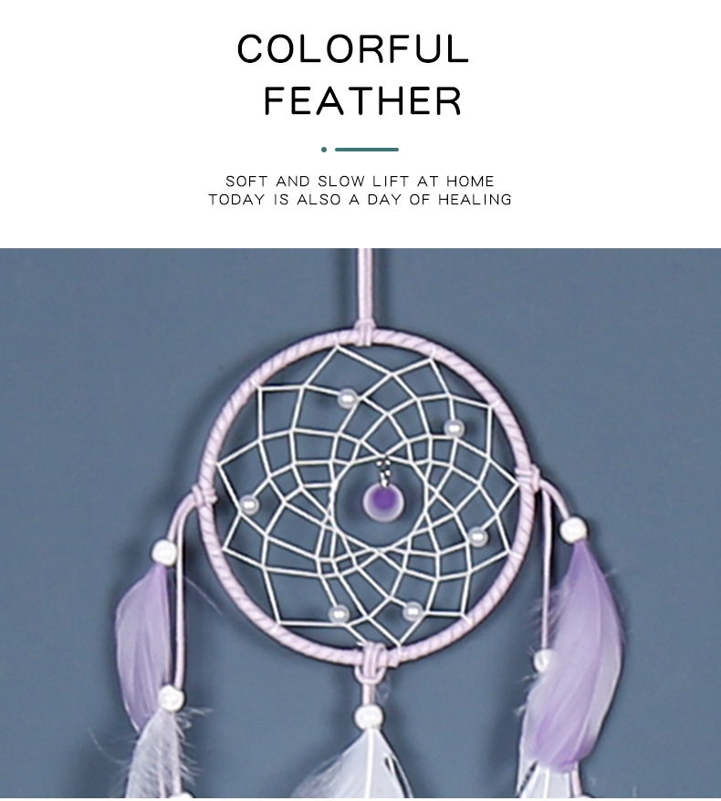 Simple decorative dream catcher pendants, feather pendants, hand-woven feather dream catcher ornaments, cross-border hot sales wholesale pic 4